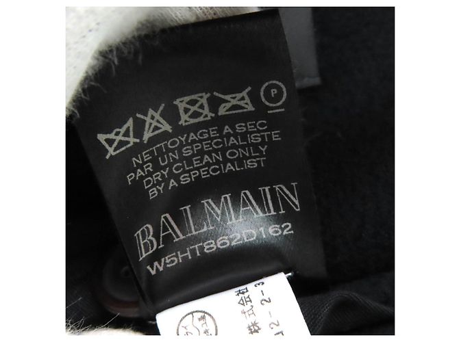 Cappotto in lana Balmain con bottoni emblema Nero - vista 11