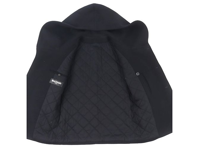 Cappotto in lana Balmain con bottoni emblema Nero - vista 3