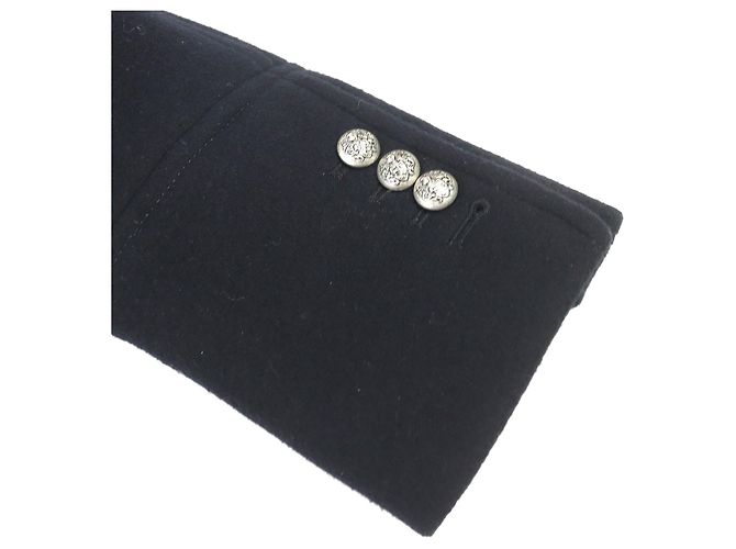 Cappotto in lana Balmain con bottoni emblema Nero - vista 5