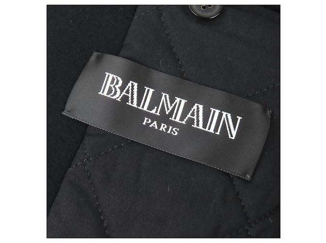 Cappotto in lana Balmain con bottoni emblema Nero - vista 7