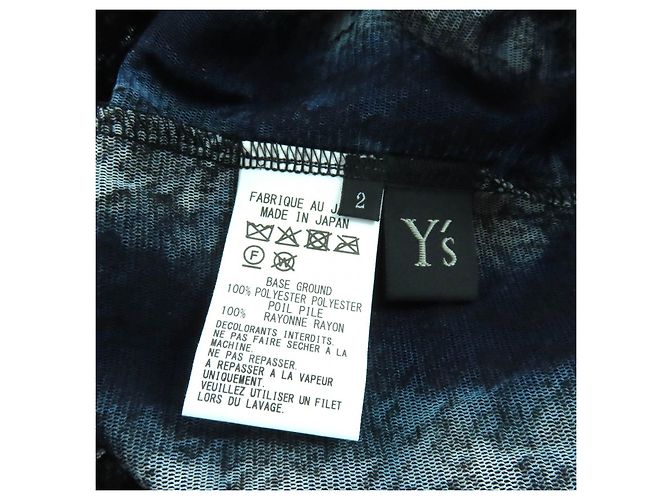 Autre Marque Y's Polyester T-Shirt Schwarz Blau Marineblau - Ansicht 5