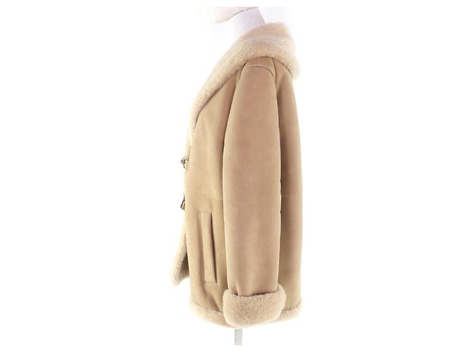 Abrigo de piel de oveja COACH Mouton Beige - vista 2