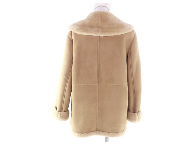 Abrigo de piel de oveja COACH Mouton Beige - vista 3