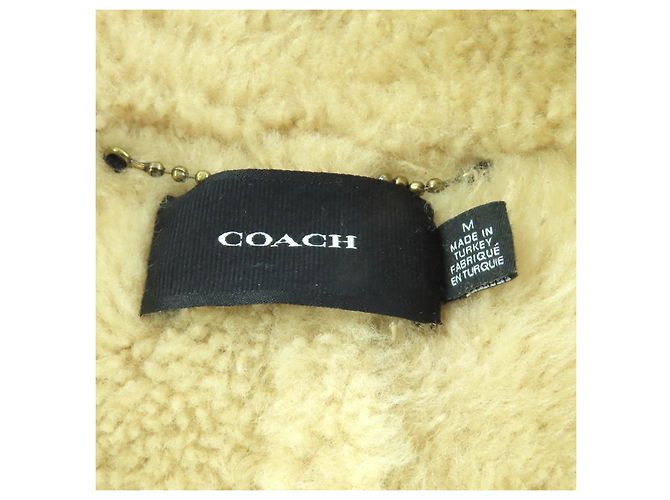Abrigo de piel de oveja COACH Mouton Beige - vista 7