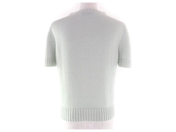 Top in maglia di cashmere a maniche corte Christian Dior Verde - vista 3