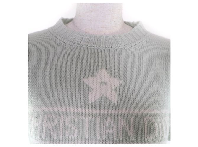 Top in maglia di cashmere a maniche corte Christian Dior Verde - vista 4