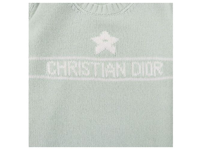 Top in maglia di cashmere a maniche corte Christian Dior Verde - vista 5