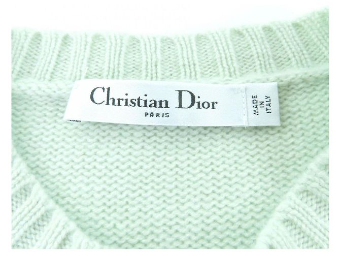 Top in maglia di cashmere a maniche corte Christian Dior Verde - vista 6