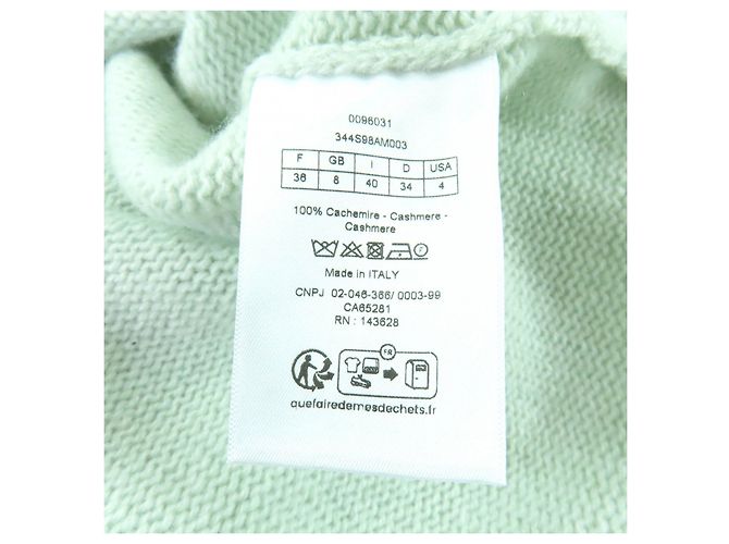 Top in maglia di cashmere a maniche corte Christian Dior Verde - vista 7