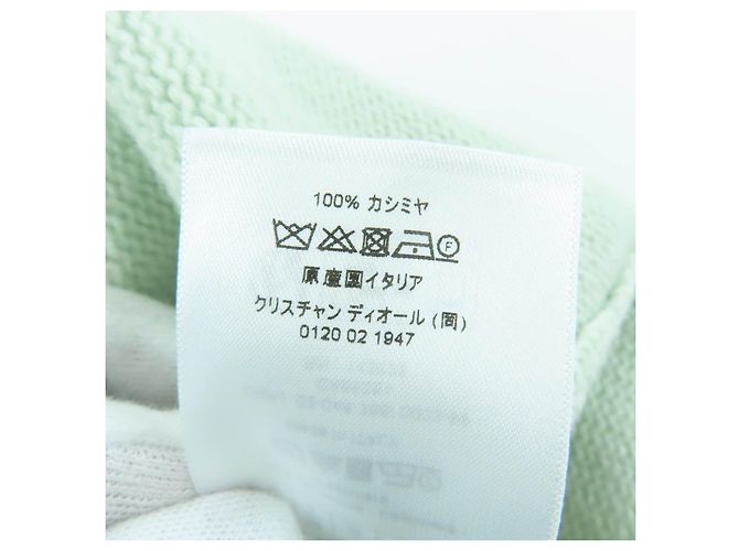 Top in maglia di cashmere a maniche corte Christian Dior Verde - vista 8