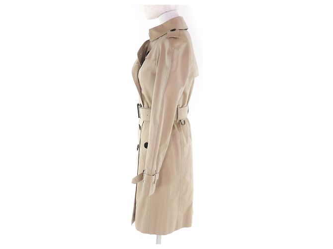 Burberry London Trench Coat de algodón y cuero Beige - vista 2