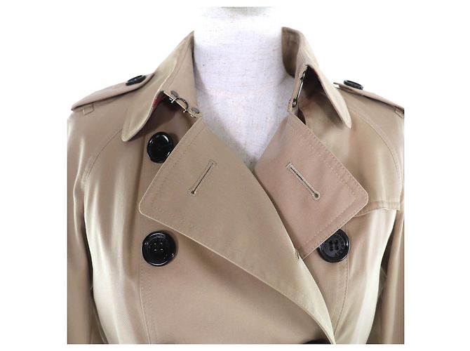 Burberry London Trench Coat de algodón y cuero Beige - vista 4