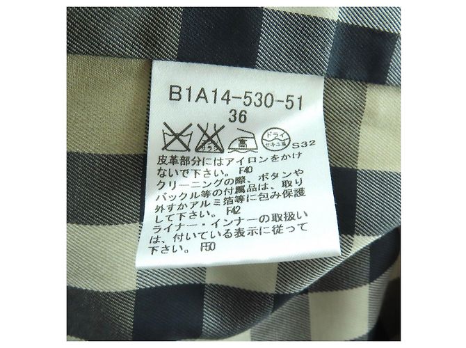 Burberry London Trench Coat de algodón y cuero Beige - vista 8