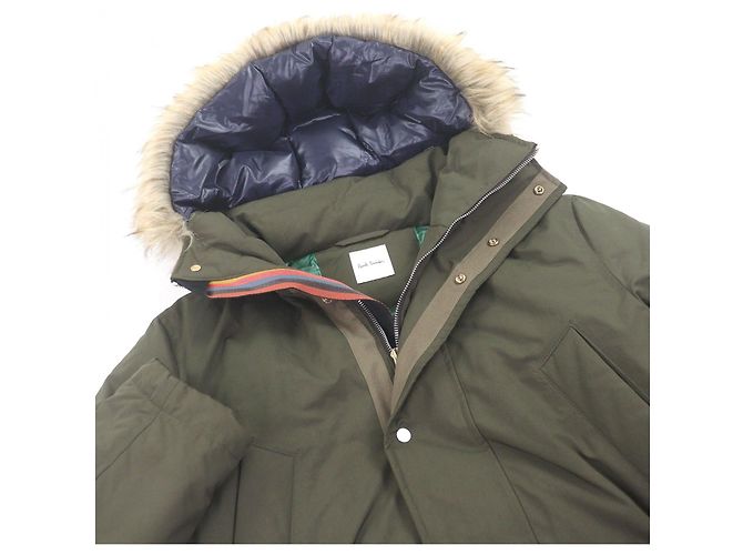 Abrigo de plumón con capucha Paul Smith French Down Verde Caqui - vista 2
