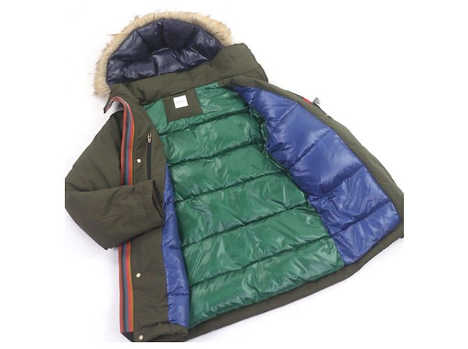 Abrigo de plumón con capucha Paul Smith French Down Verde Caqui - vista 3