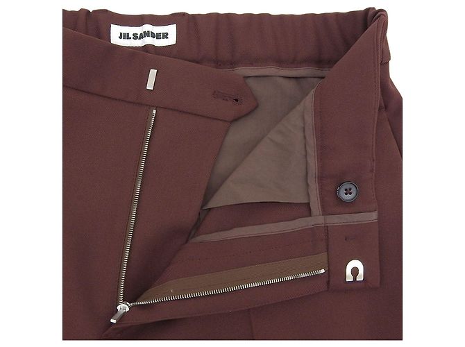 Calças de gabardine de lã Jil Sander Marrom - vista 3