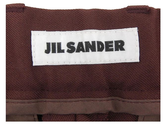 Calças de gabardine de lã Jil Sander Marrom - vista 4