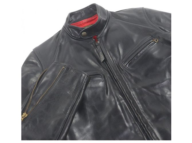 Autre Marque AERO LEATHER Board Racer Horsehide Jacket Black - view 2