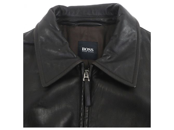 Giacca in pelle di agnello HUGO BOSS Bronzo Marrone scuro - vista 2
