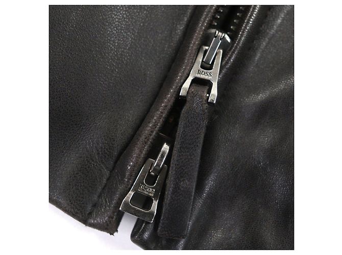 Giacca in pelle di agnello HUGO BOSS Bronzo Marrone scuro - vista 5