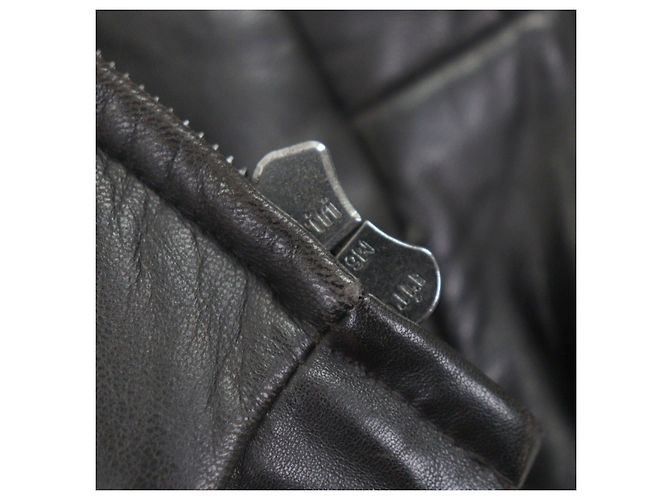 Giacca in pelle di agnello HUGO BOSS Bronzo Marrone scuro - vista 6