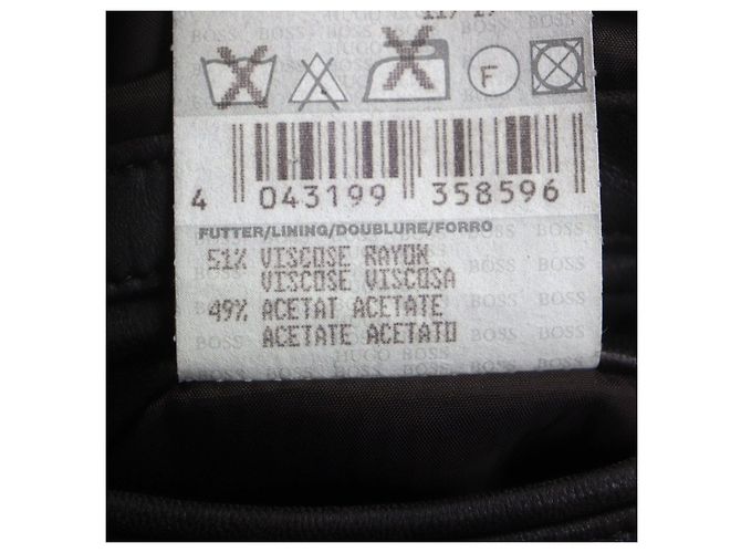 Giacca in pelle di agnello HUGO BOSS Bronzo Marrone scuro - vista 9