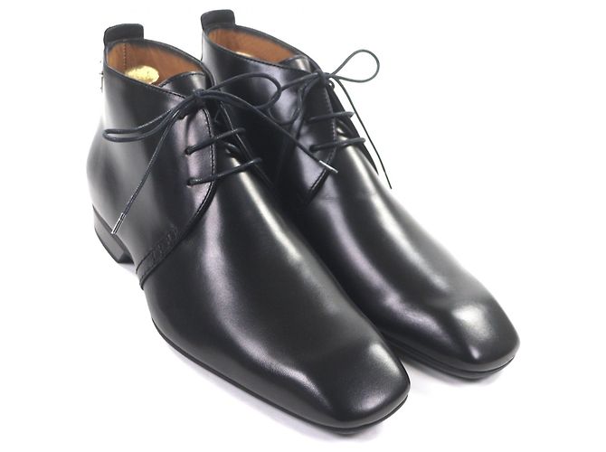 Stivaletti stringati in pelle e metallo con logo LV Louis Vuitton Nero - vista 3