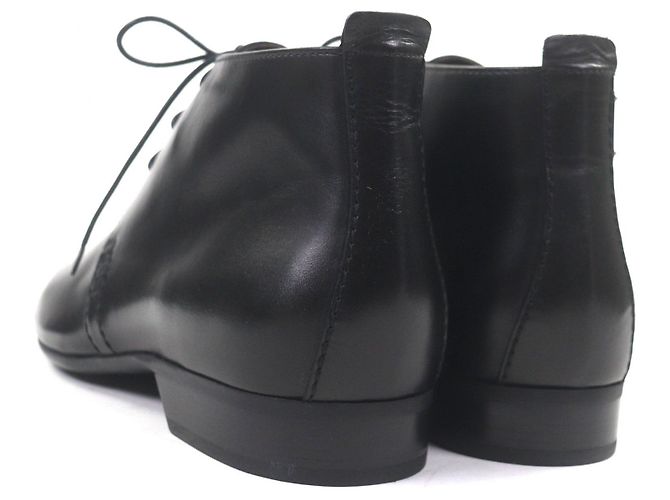 Stivaletti stringati in pelle e metallo con logo LV Louis Vuitton Nero - vista 4