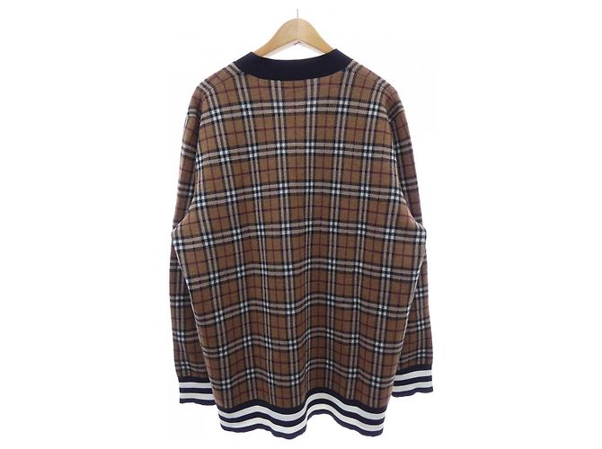 Burberry 8050766 Cárdigan de lana Castaño Negro Roja - vista 2