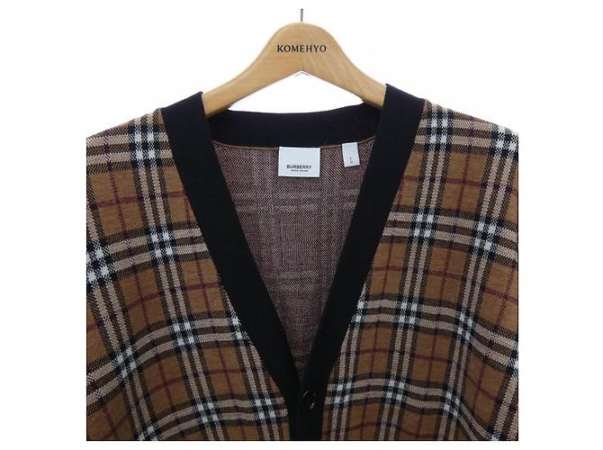 Burberry 8050766 Cárdigan de lana Castaño Negro Roja - vista 6