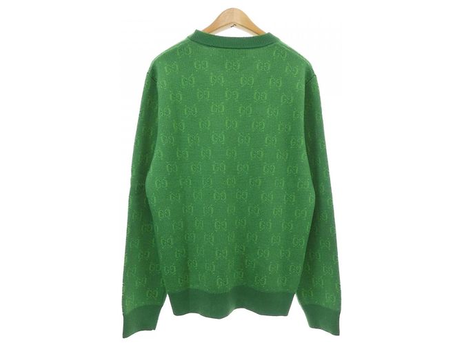 Gucci GG Woll-Jacquard-Pullover Grün - Ansicht 2