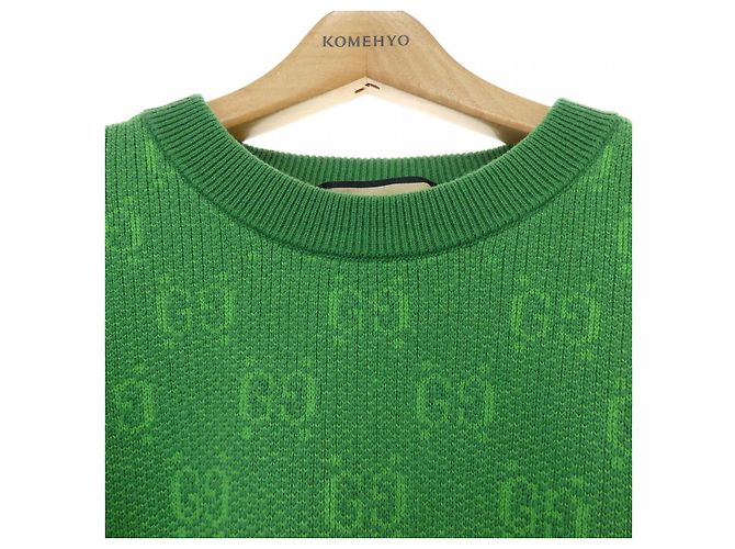 Gucci GG Woll-Jacquard-Pullover Grün - Ansicht 5