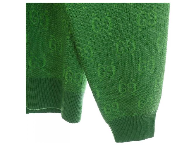 Gucci GG Woll-Jacquard-Pullover Grün - Ansicht 6