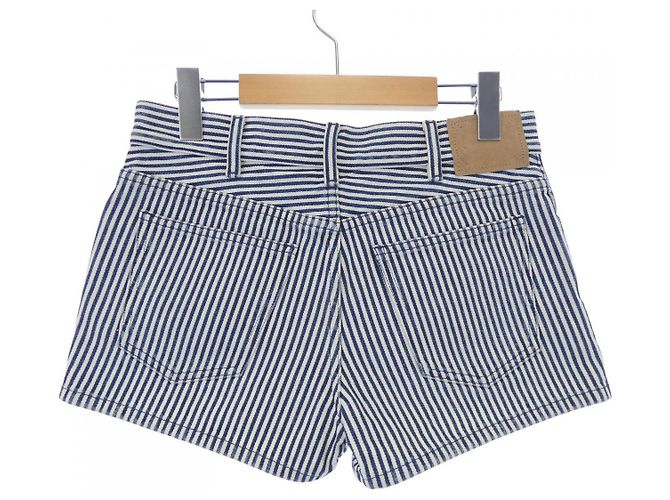 Pantaloncini Céline Blu Navy con Bordo Bianco - vista 2