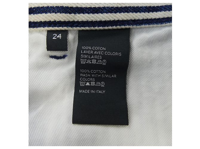 Pantaloncini Céline Blu Navy con Bordo Bianco - vista 3