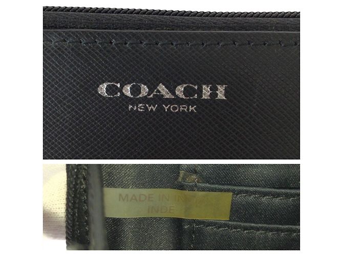 Portamonete in pelle Coach Nero - vista 5