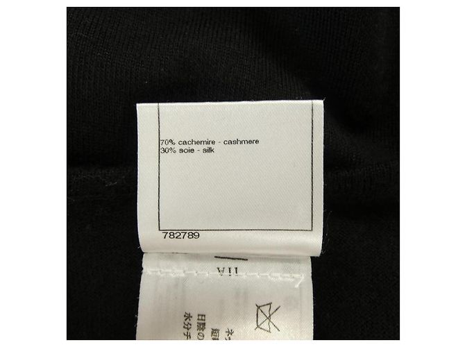 Malha de seda e cashmere Chanel Preto Cinza - vista 3