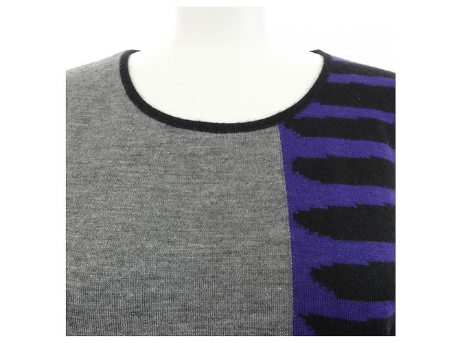 Malha de seda e cashmere Chanel Preto Cinza - vista 5
