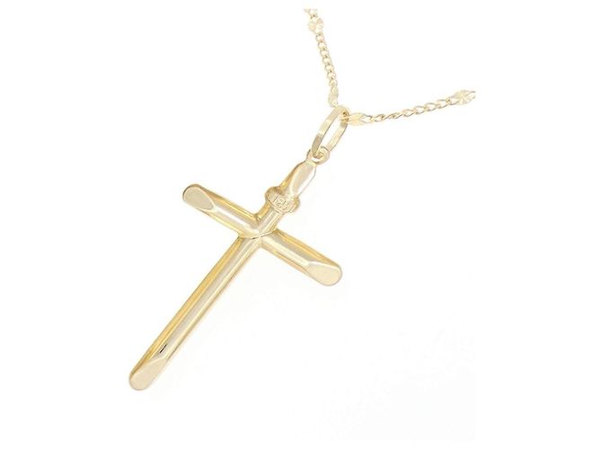 Autre Marque Collana Croce in Oro Giallo 750 D'oro - vista 4