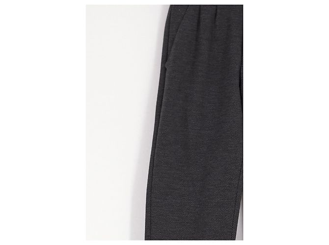 Pantalones rectos de algodón grises Bonpoint - vista 3