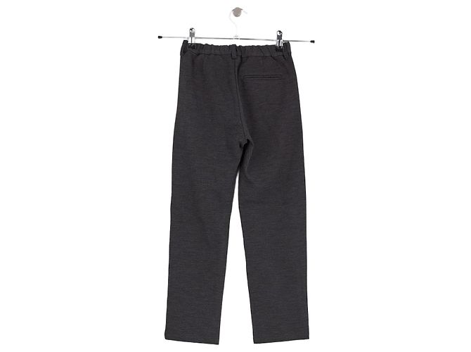 Pantalones rectos de algodón grises Bonpoint - vista 4