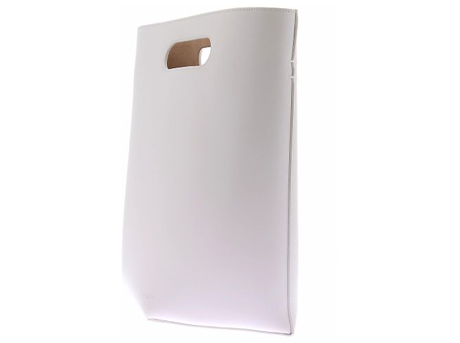 Bolsa saco Alaïa em couro creme 25 cm Branco - vista 2