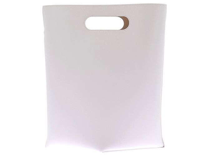 Bolsa saco Alaïa em couro creme 25 cm Branco - vista 3