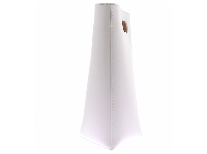 Bolsa saco Alaïa em couro creme 25 cm Branco - vista 4