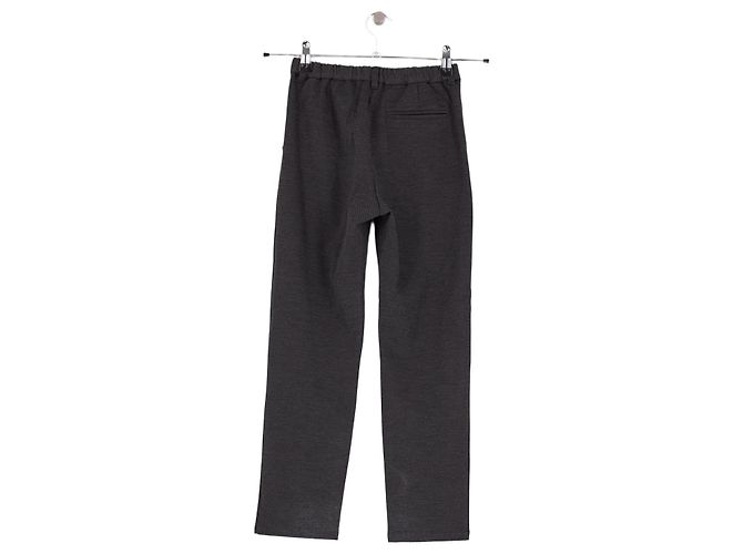 Pantalones rectos de algodón grises Bonpoint - vista 4