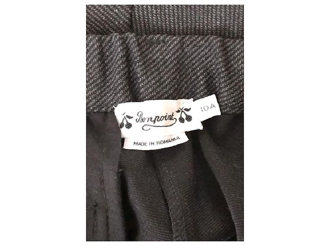 Pantalones rectos de algodón grises Bonpoint - vista 5