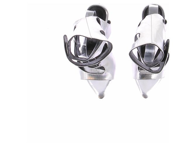 Autre Marque Sandali con tacco argentati Argento - vista 4