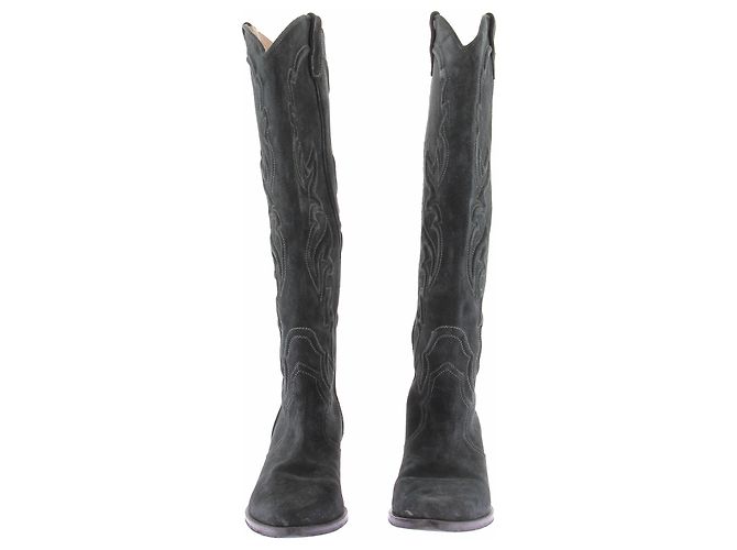 Maje Botas Santiags em camurça cinza - vista 3