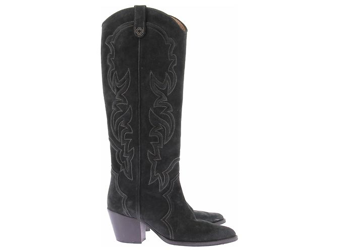 Maje Botas Santiags em camurça cinza - vista 6