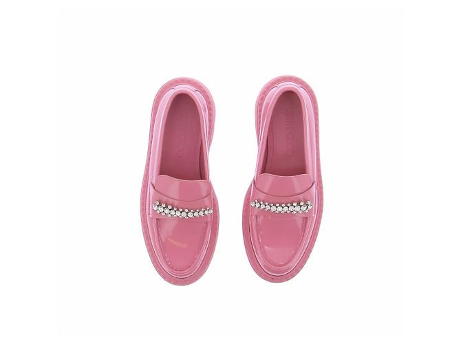 Jimmy Choo Mocasines rosas "Bryer" de cuero charol - vista 4
